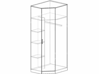 Шкаф угловой 1 (ширина-0,85/0,85м, глубина-0,5м, высота-2,1м)
